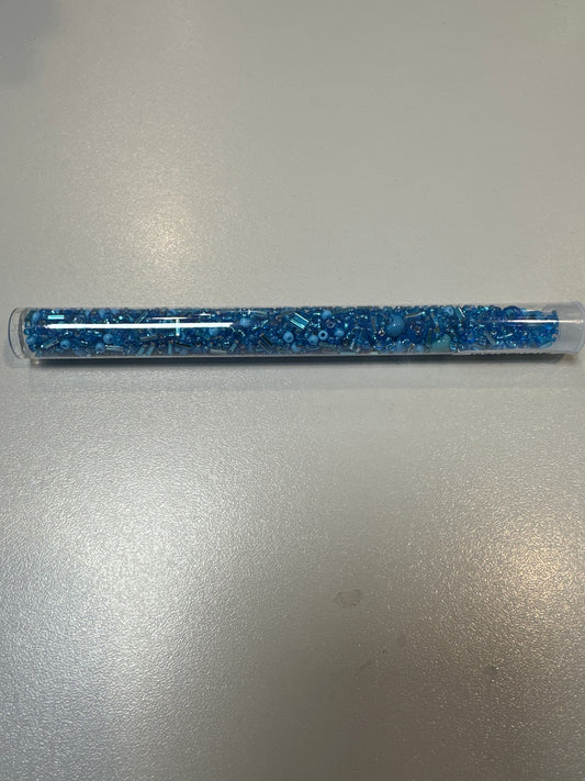 Candy Tube Bead Mix. Aqua