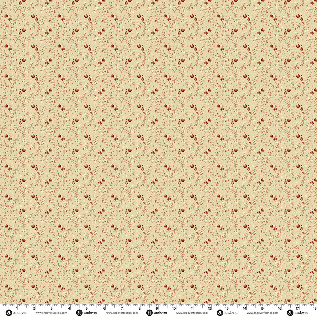 Andover Fabrics Providence Shirtings - Scrub Sage Cinnamon