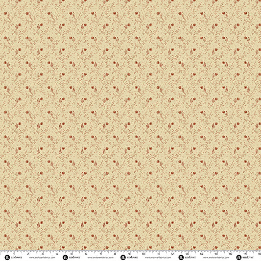 Andover Fabrics Providence Shirtings - Scrub Sage Cinnamon