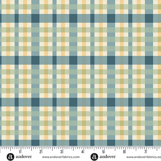 Andover Fabrics Sparrow Falls - Check Teapot Blue