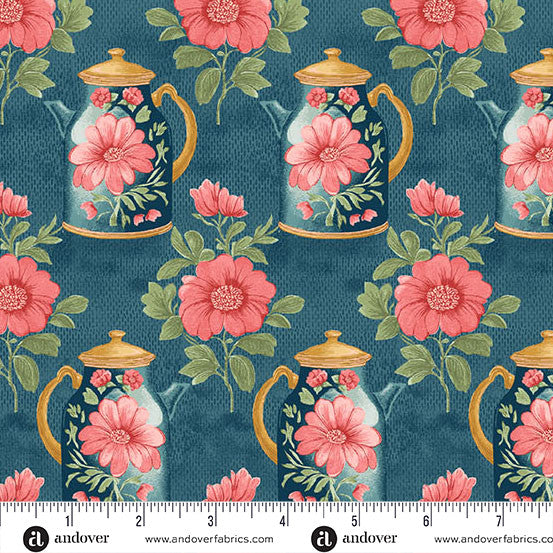 Andover Fabrics Sparrow Falls - Afternoon Tea Deep Prussian