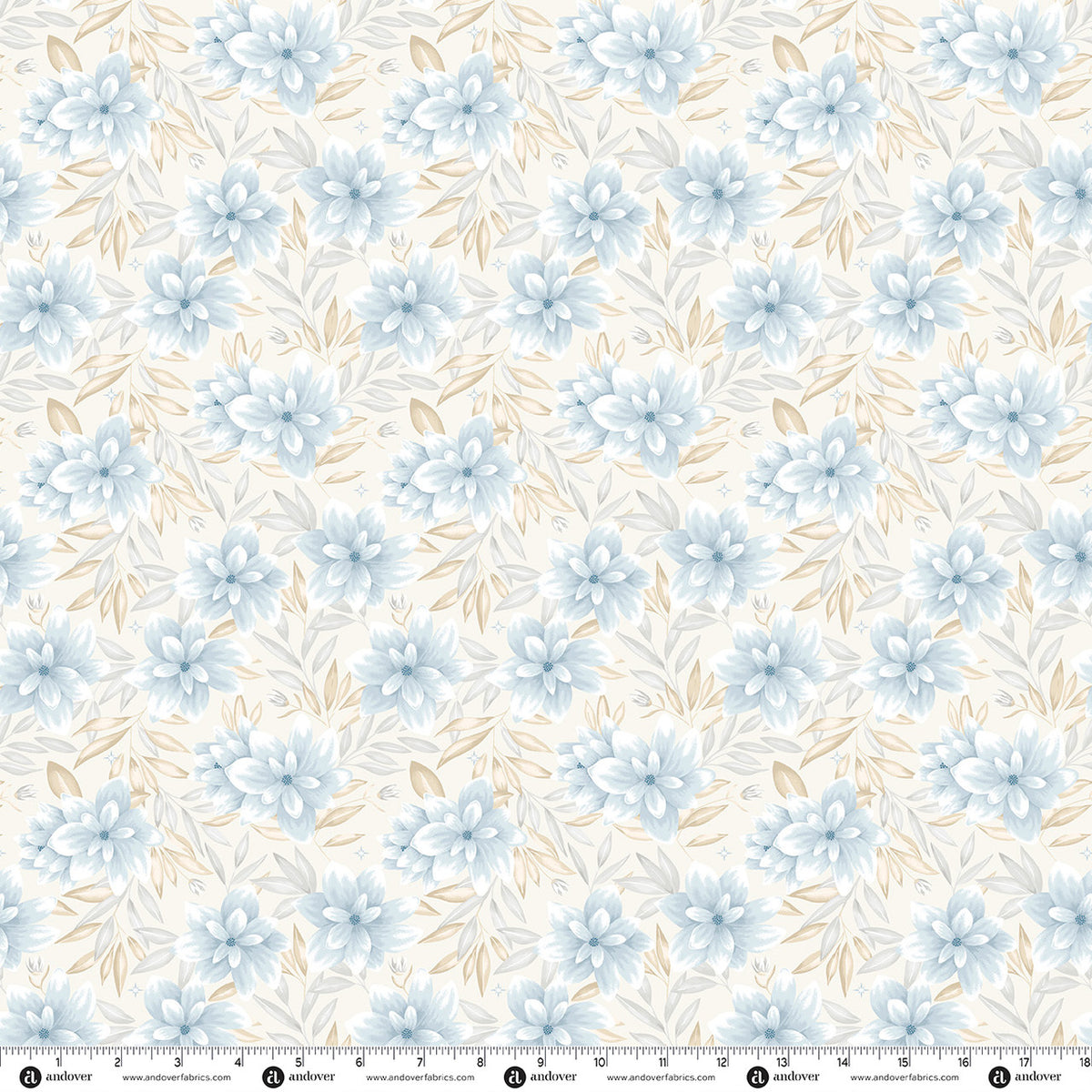 Andover Fabrics Midnight Garden - Midnight Garden Ivory Dusk
