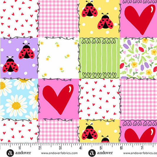 Andover Fabrics Little Ladies - Picnic Patchwork Blossom