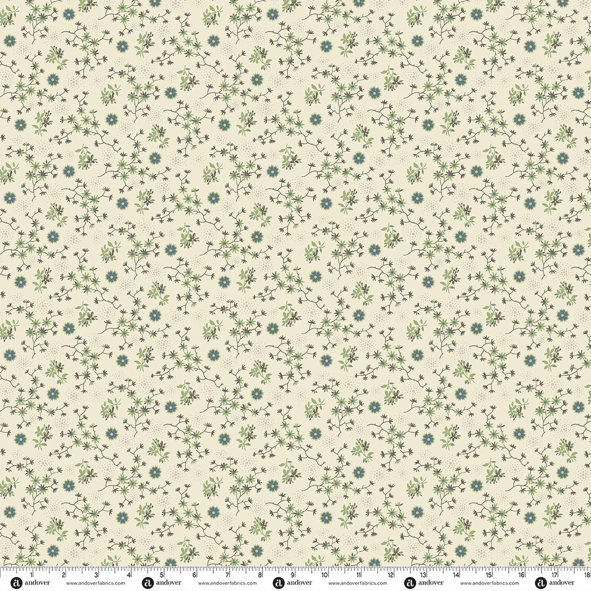 Andover Fabrics Panache - Star Jasmine Fern