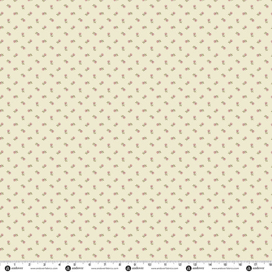 Andover Fabrics Secret Stash Favorites - Amber Pincushion Flower Bisque