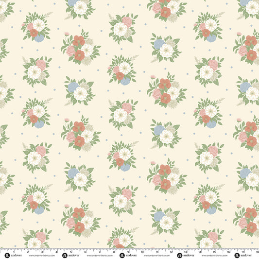 Andover Fabrics Backroad Blooms - Faded Corsage Pressed Linen