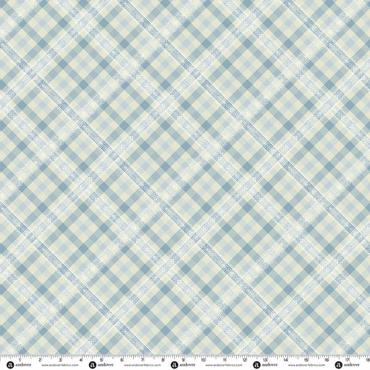 Andover Fabrics Backroad Blooms - Nana's Lace Cottage Blue