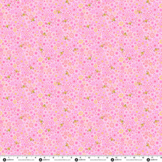 Andover Fabrics Menagerie - Bee Lighter Peony