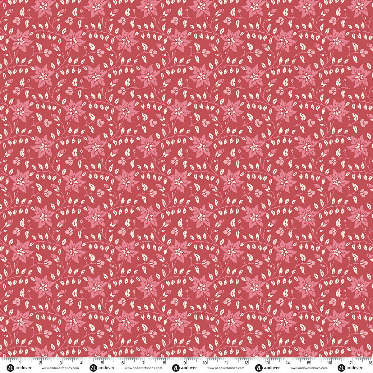 Andover Fabrics Liberty Garden - Copperplate Petals Alum Rose