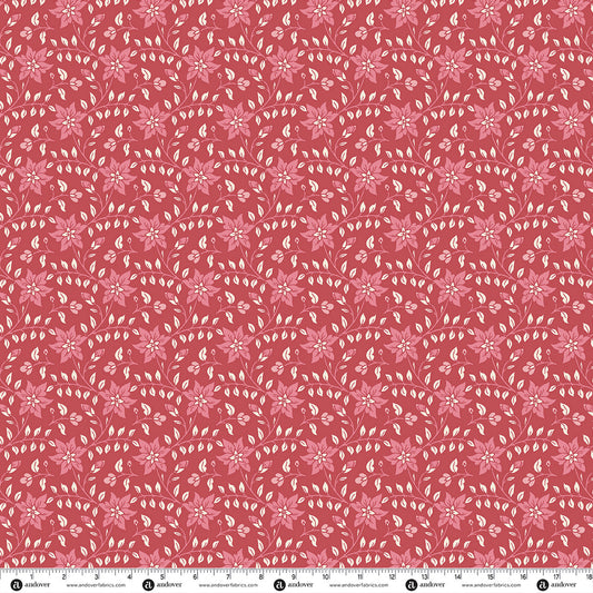 Andover Fabrics Liberty Garden - Copperplate Petals Alum Rose