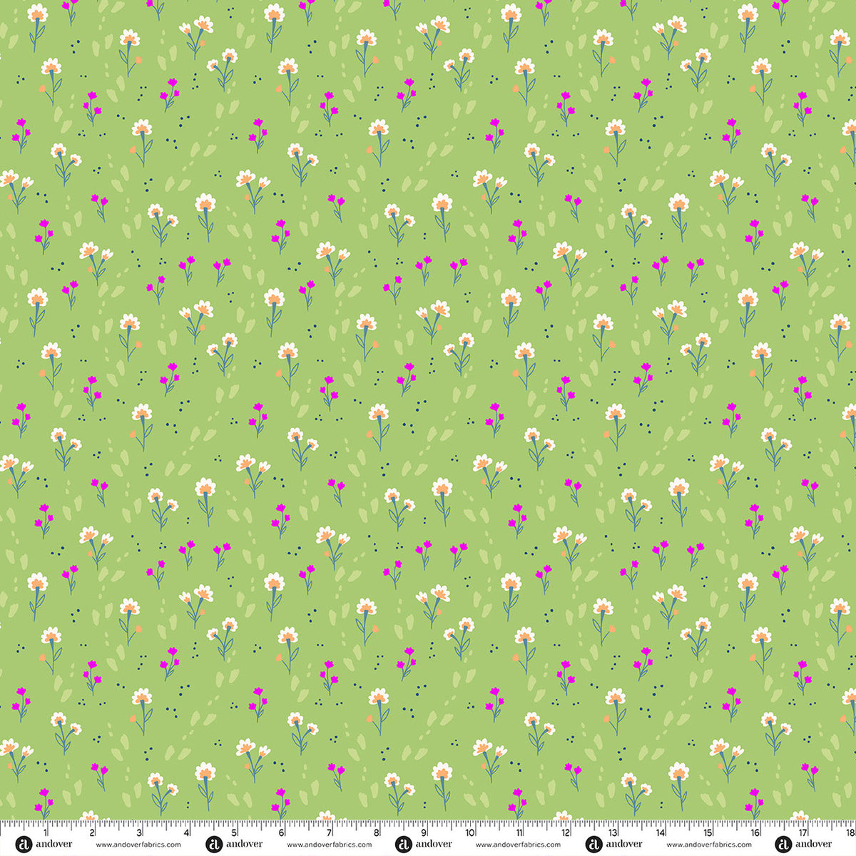 Andover Fabrics Bunny Hops - Floral Footprints Sprout