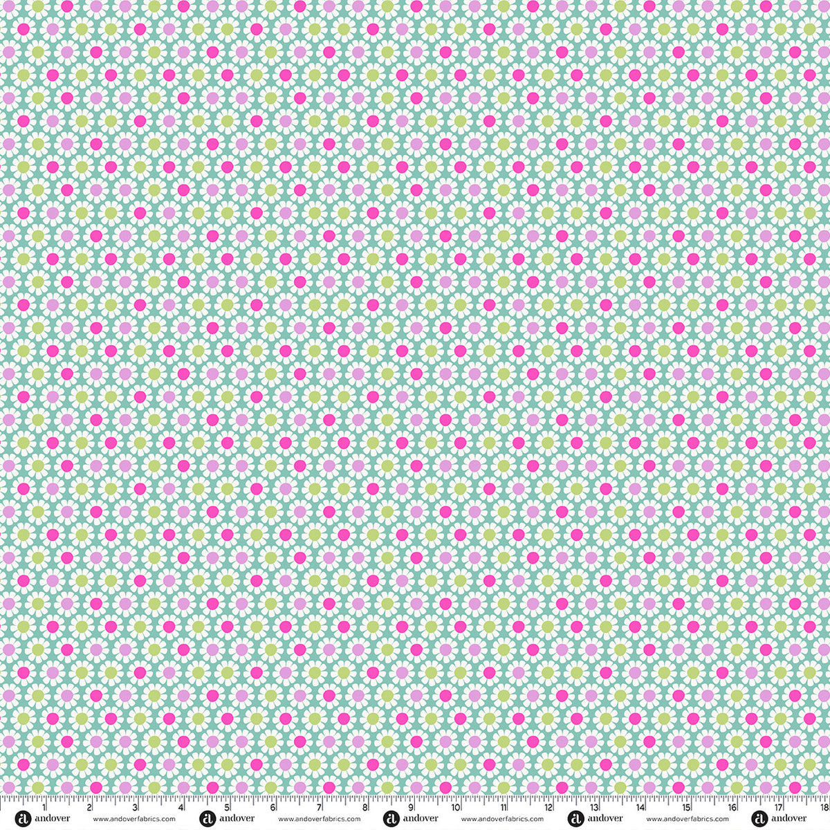 Andover Fabrics Bunny Hops - Daisy Dot Caribbean