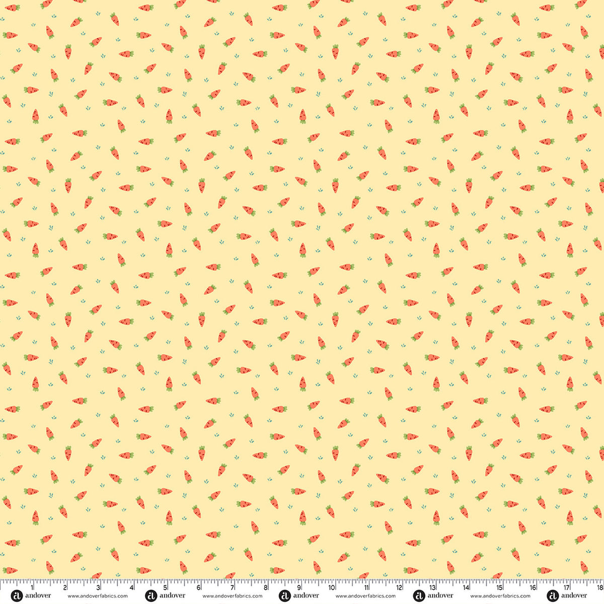 Andover Fabrics Bunny Hops - Carrot Patch Sunshine