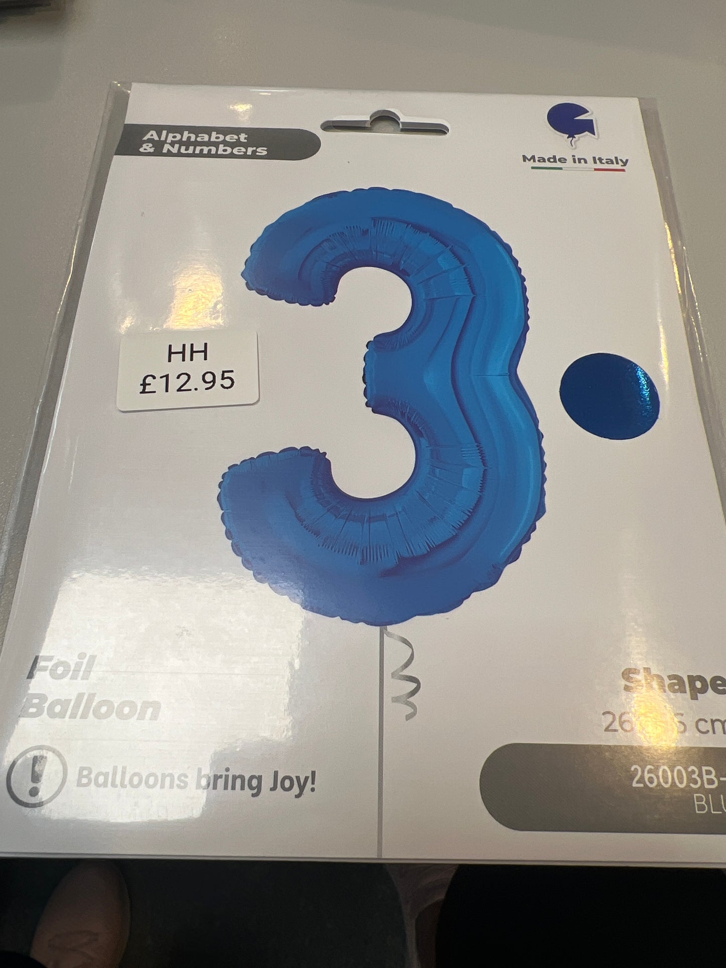 Helium No 3 balloon blue
