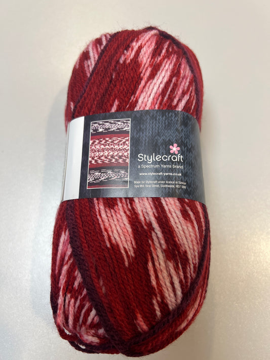 Stylecraft Easy Fair Isle Effect Aran in Yarn. Bute. 5334. Aran Weight — 100% Premium Acrylic, Aran, 100g