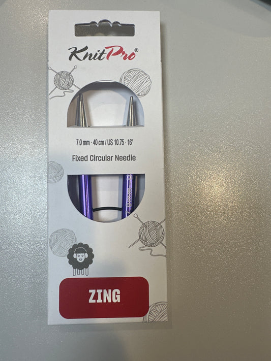 KnitPro Zing 7mm 40cm Fixed Circular Needle