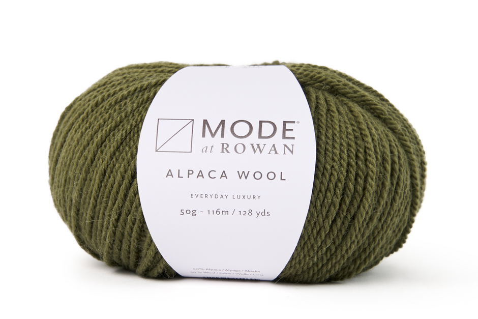 Rowan yarn in olive, wool blend