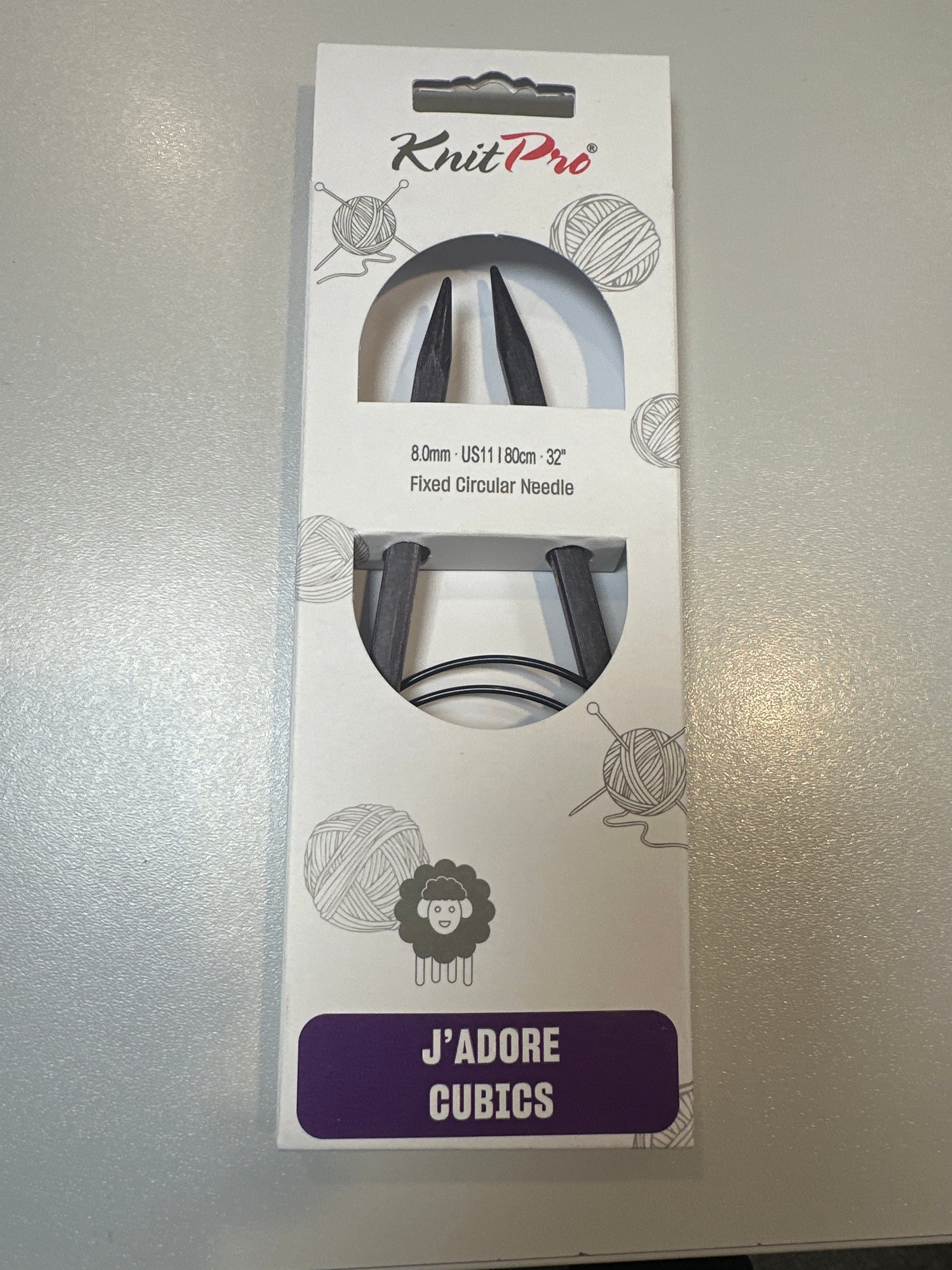 KnitPro J’adore Cubics 8mm 80cm fixed circular needle