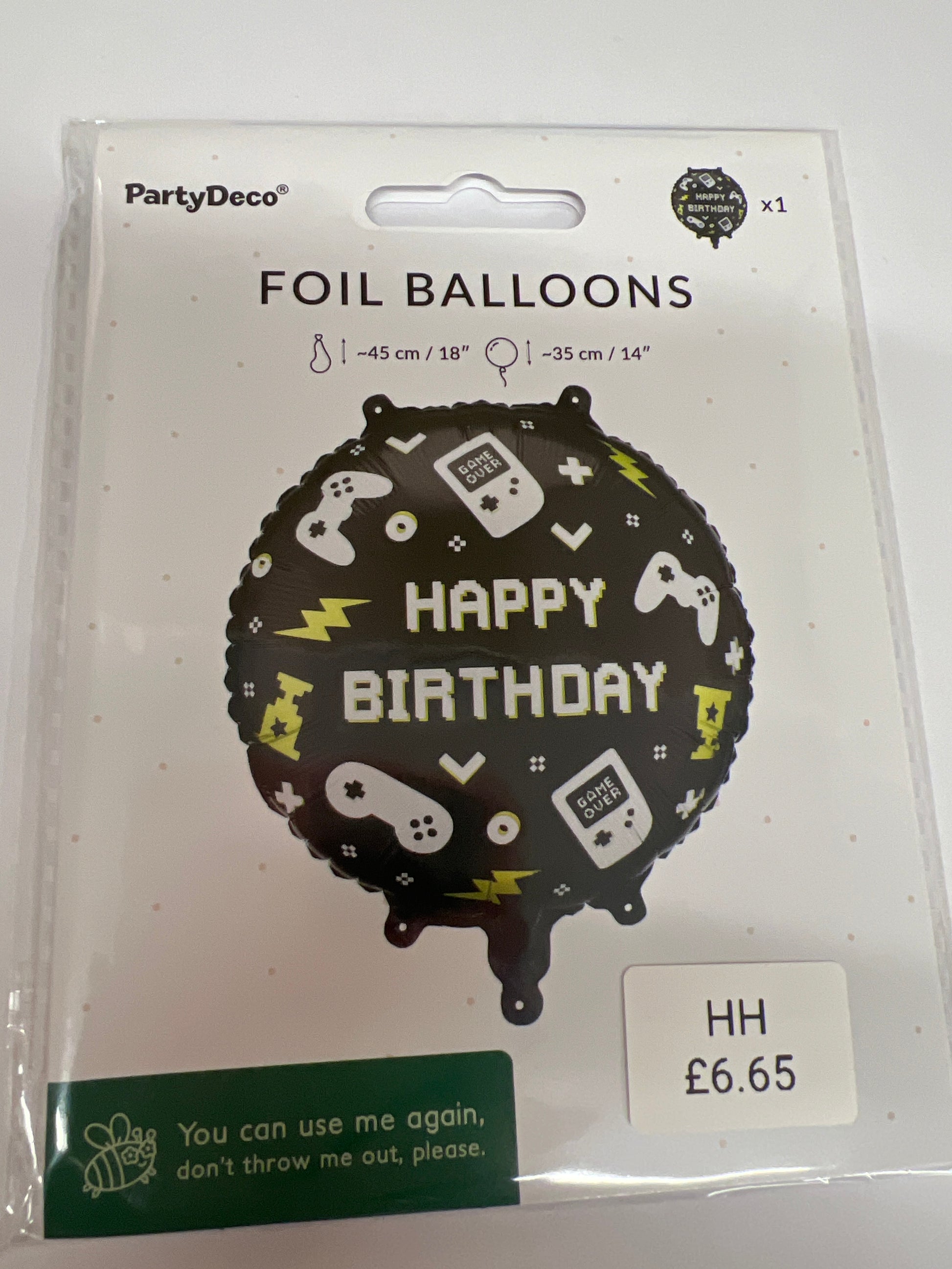 Black gamer helium balloon
