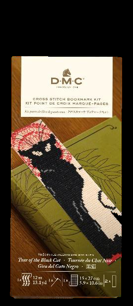 DMC Cross Stitch Bookmark Kit.  Black cat