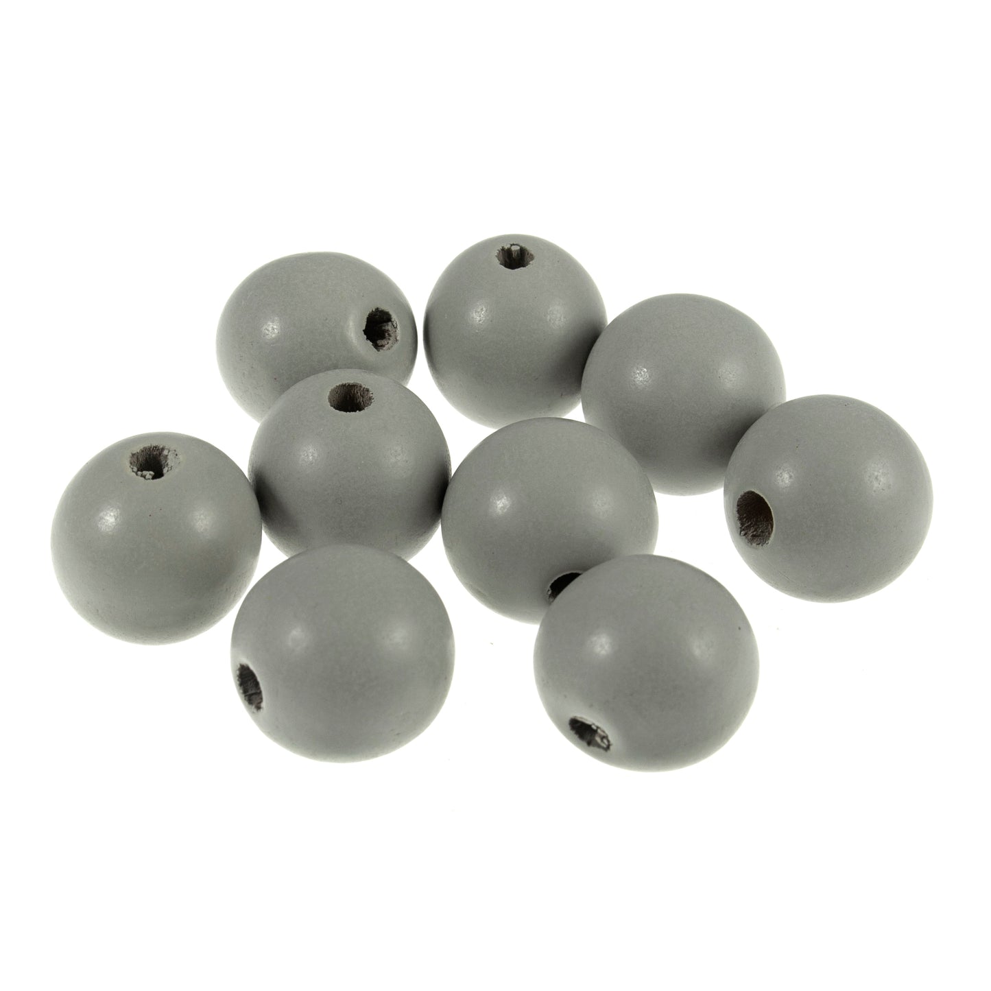 Trimits Beads Craft Wooden Round 25mm Grey Packs of 9