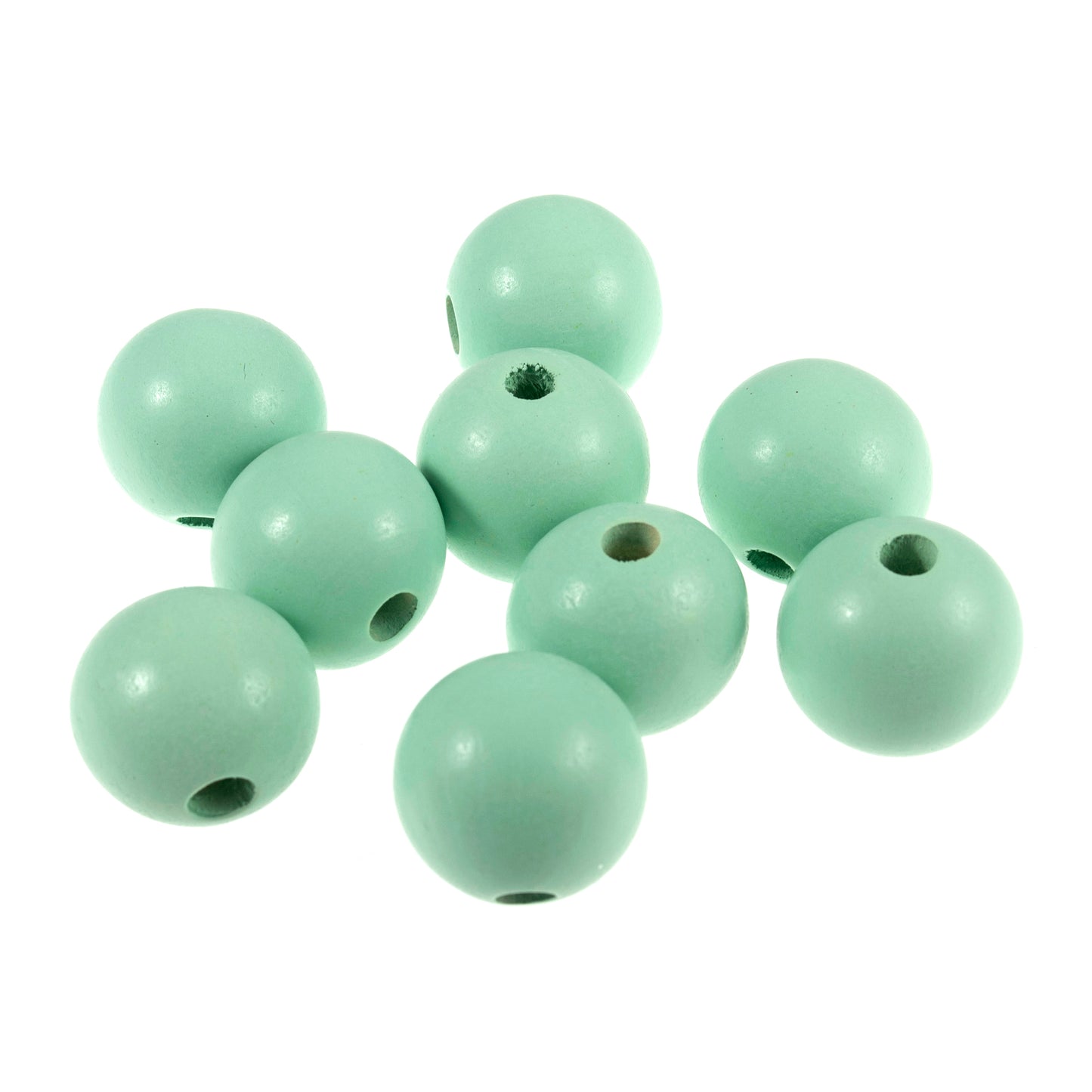 Trimits Beads Craft Wooden Round 25mm Mint Packs of 9