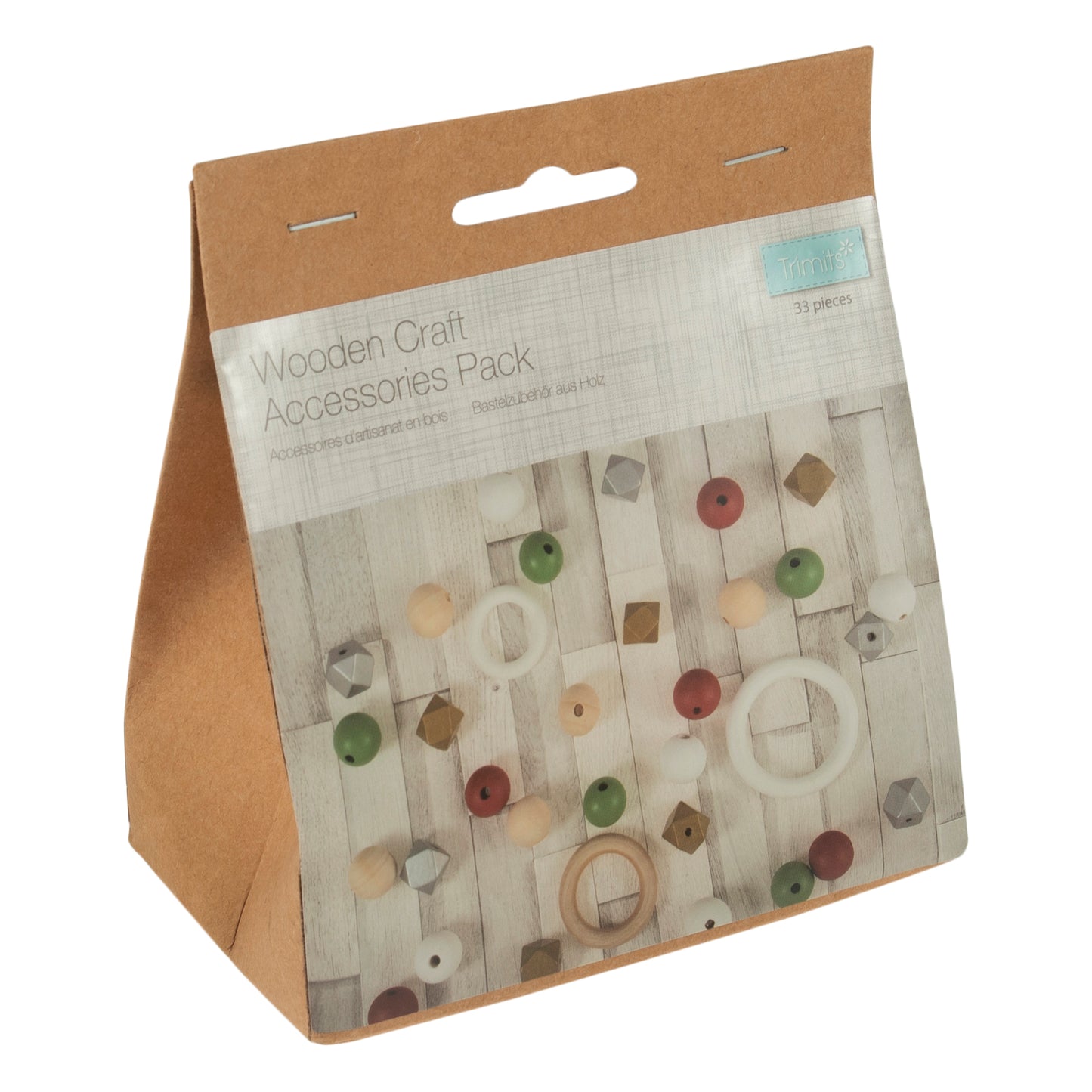 Trimits Macrame Wooden Accessories Starter Pack Christmas 33 Pieces