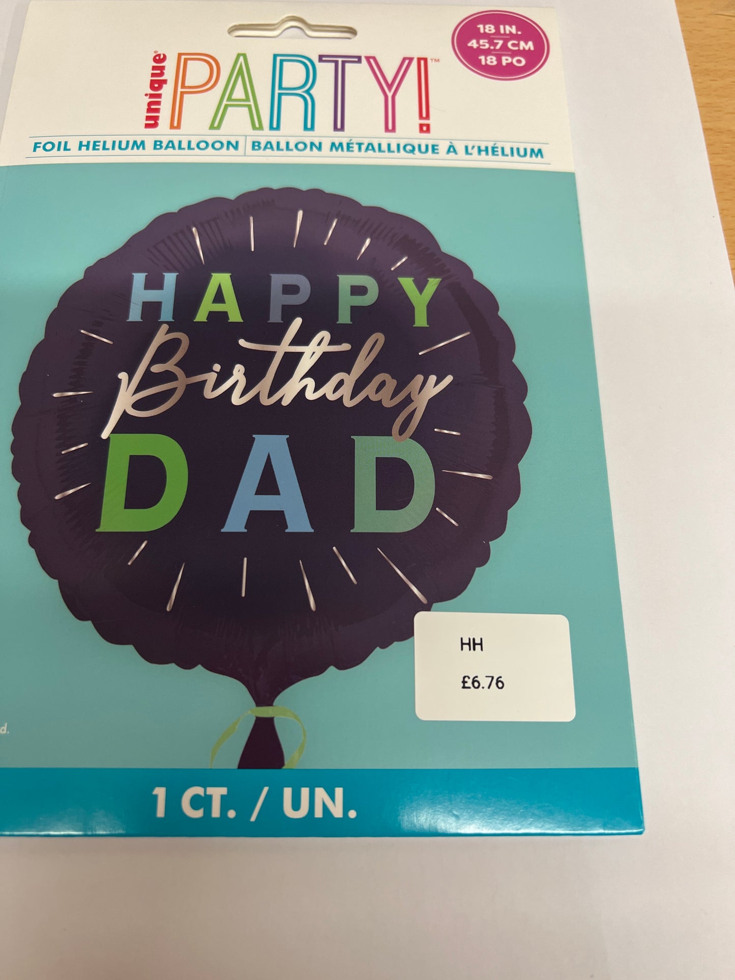 Happy birthday dad helium balloon