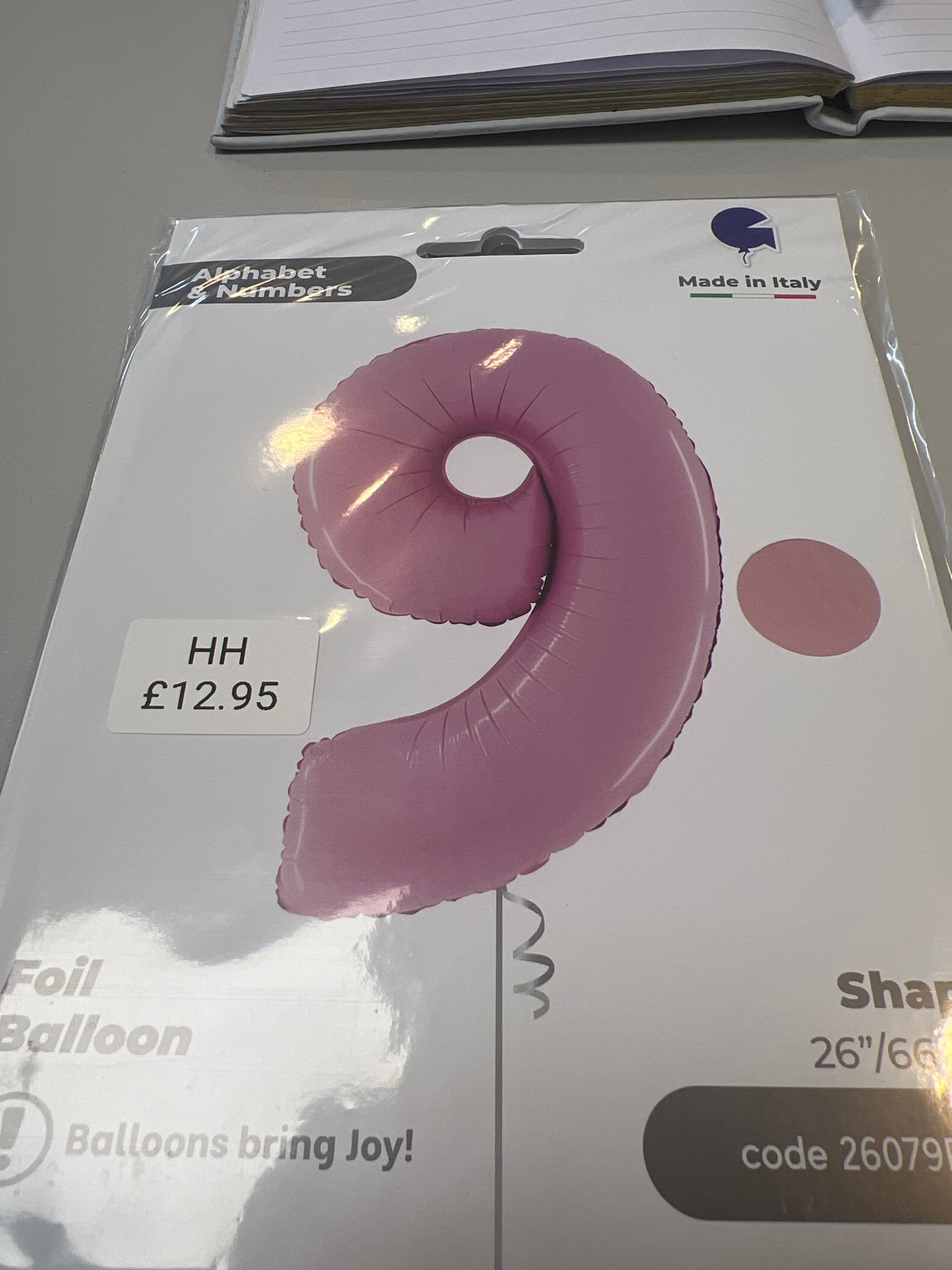Helium balloon No9 pink.  26”