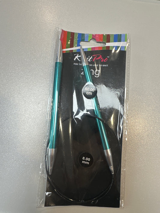 KnitPro Zing 8mm/60cm Fixed Circular Needle