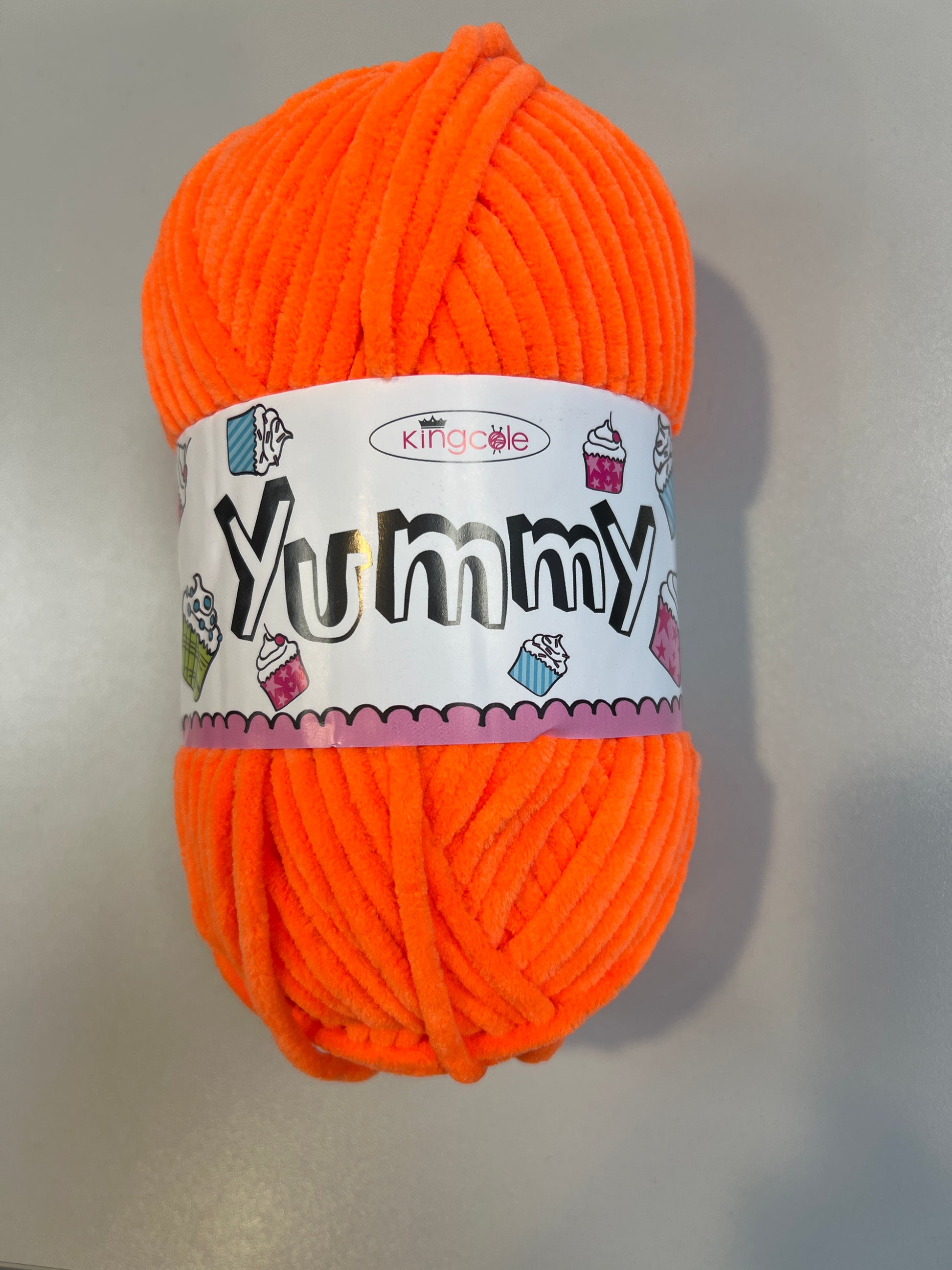 King Cole yarn in orange - close up detail