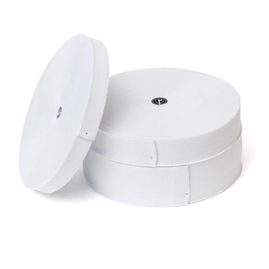 Jay-Trim White Woven Elastic 50mm - Per Metre