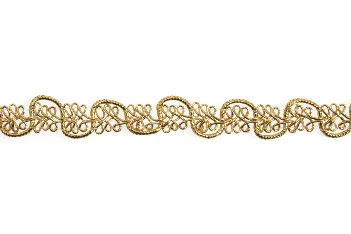 Essential Trimmings Snake Braid Metallic 10mm Gold (Per Metre)