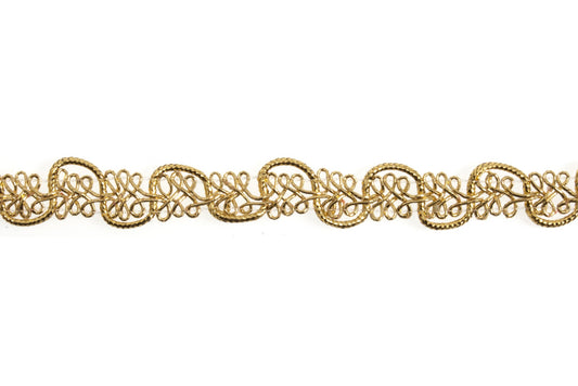 Essential Trimmings Snake Braid Metallic 10mm Gold (Per Metre)