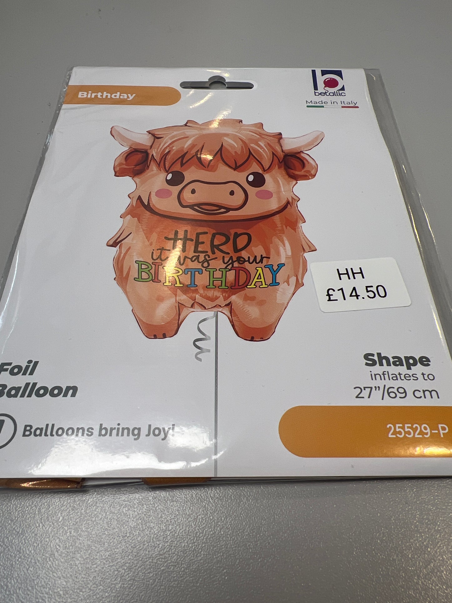 Herd helium balloon.  27”