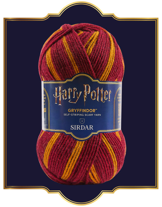 Sirdar Harry Potter Gryffindor scarf yarn: ball on a navy crest background