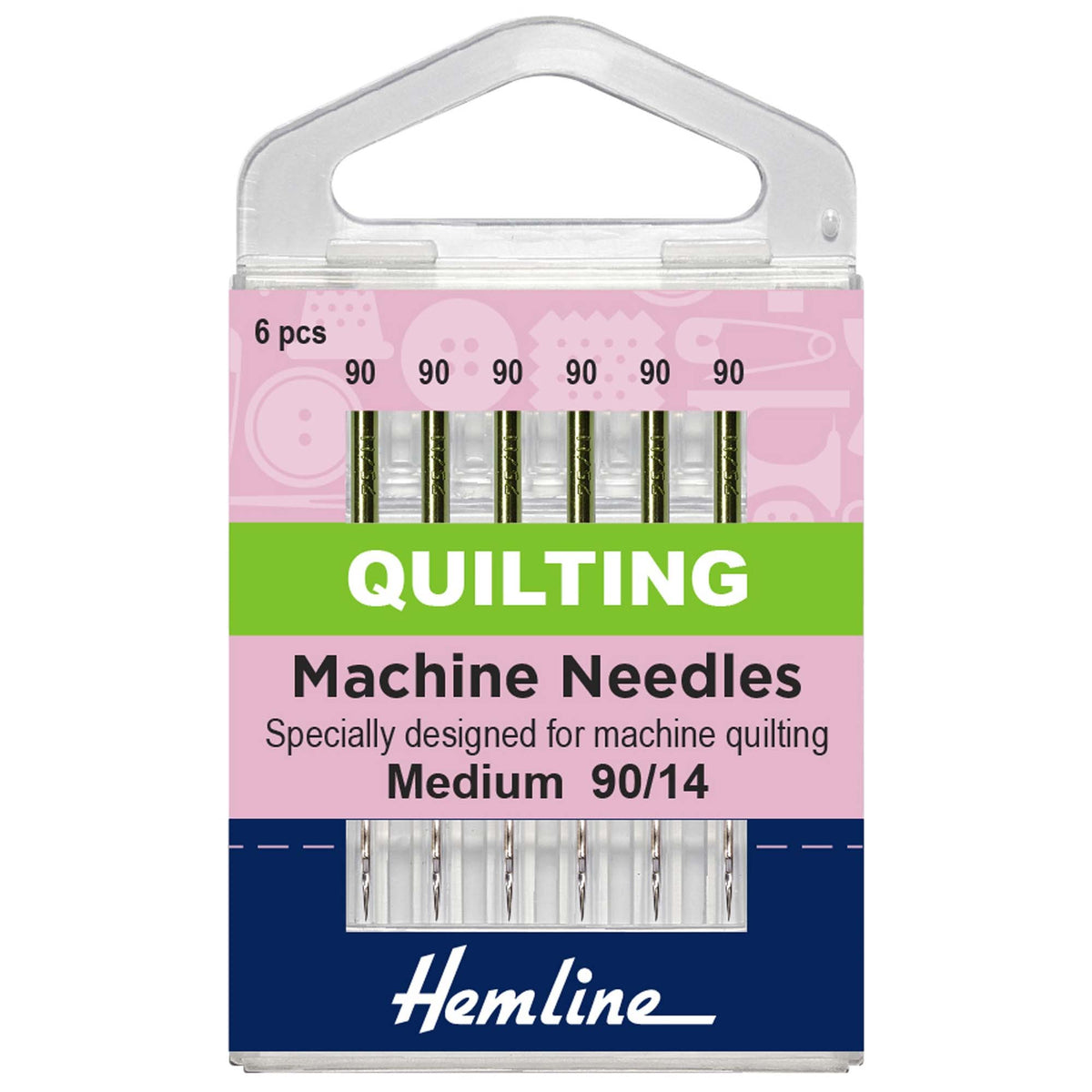 Hemline Sewing Machine Needles Quilting 90/14 (6 Pieces)