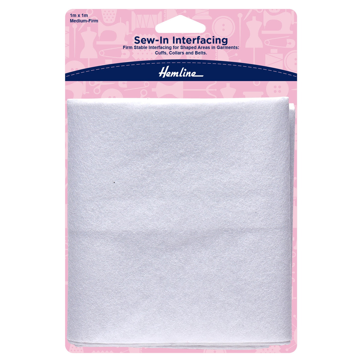 Hemline Sew-In Interfacing Medium-Firm Weight White 1m x 1m
