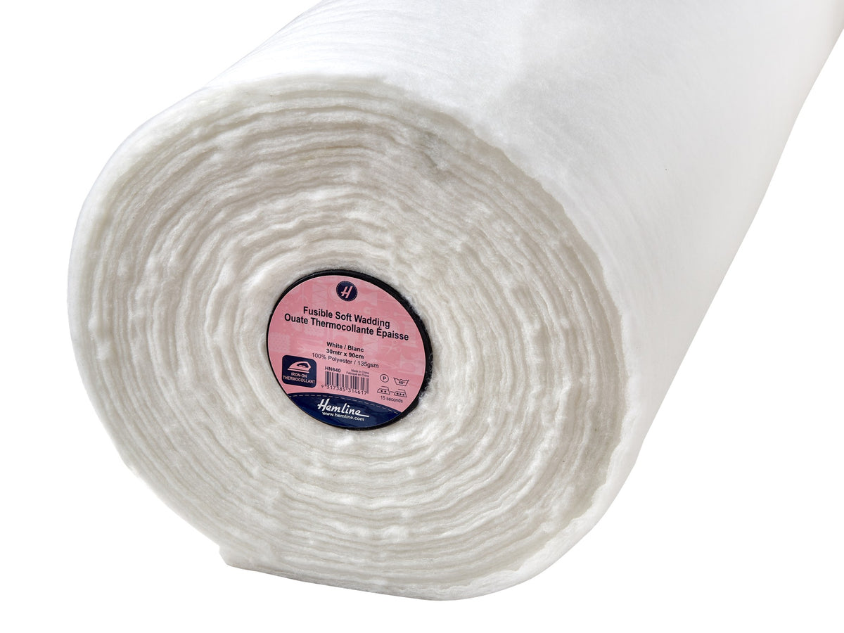 Hemline Fusible Soft Wadding White 90cm Wide (Per Metre)