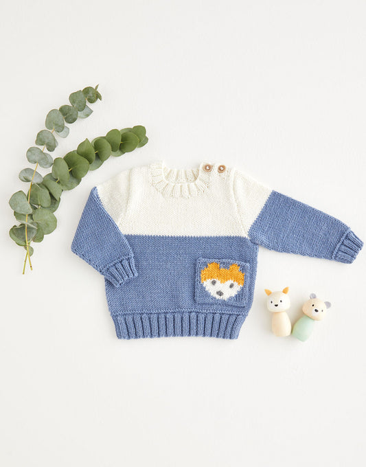 Sirdar Nordic fox pocket sweater-Snuggly cashmere merino silk DK