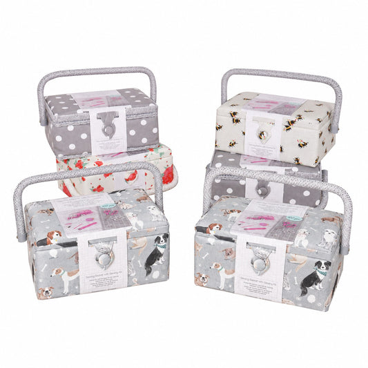 Hobby Gift Sewing Basket with Sewing Kit (Assorted Designs)