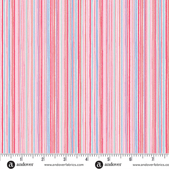 Makower UK Dance Class - Fine Stripe Pink