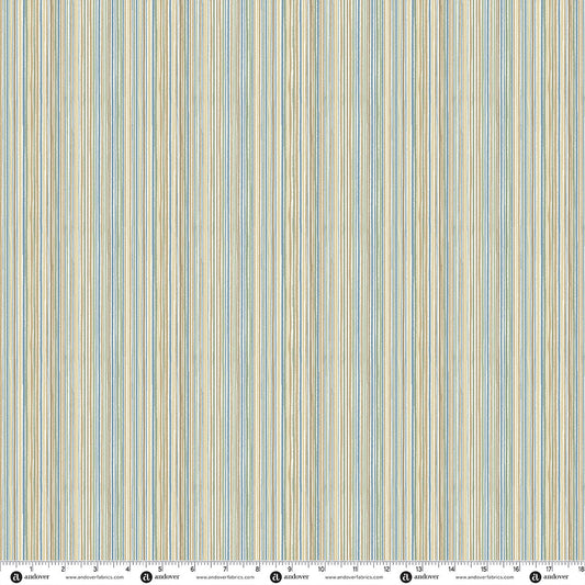 Makower UK Wildwood - Fine Stripe Teal