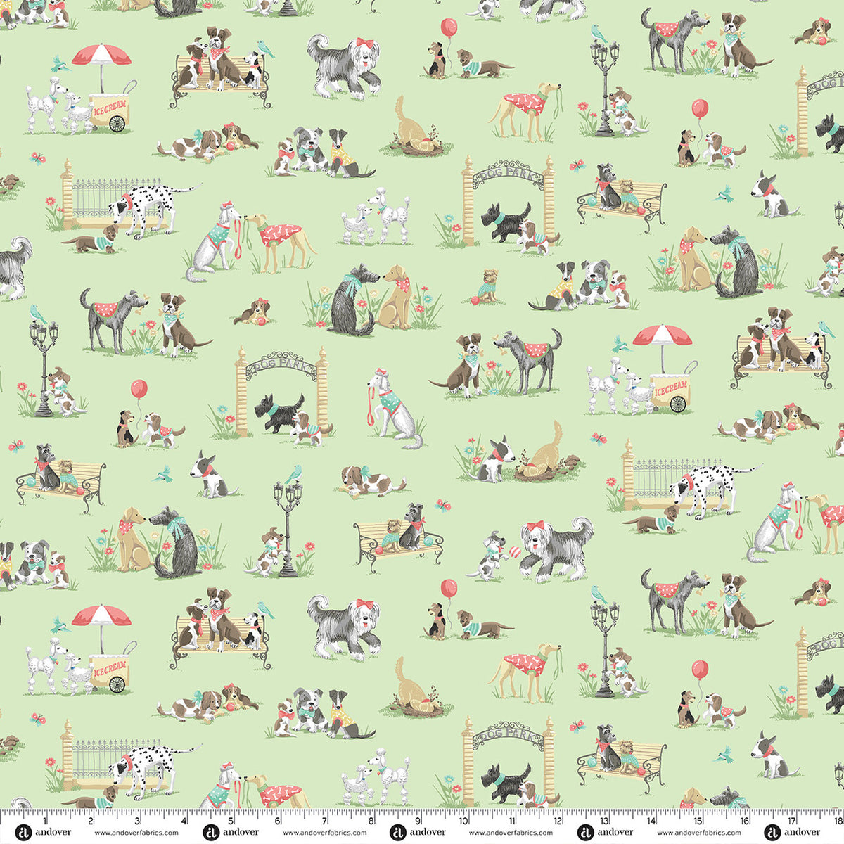 Makower UK Pooch - Park Green