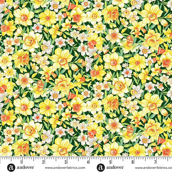 Makower UK Countryside Classics - Daffodil Green