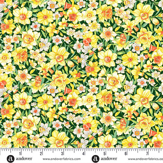 Makower UK Countryside Classics - Daffodil Green