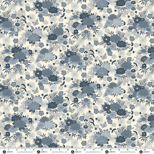Makower UK Indigo - Bloom Cream