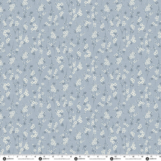 Makower UK Indigo - Blossom Light Blue