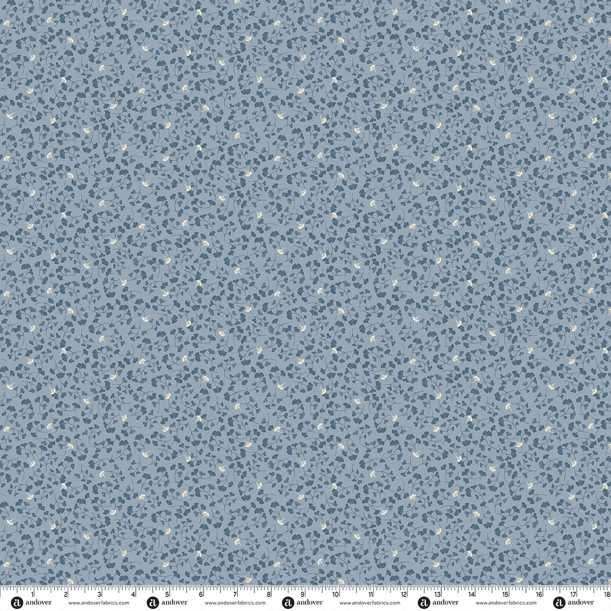 Makower UK Indigo - Gingko Mid Blue