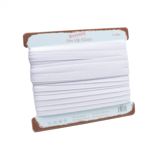 Nortexx Non-Slip Garment Elastic 10mm White - Per Metre